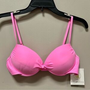 Cyn & Luca Sz M Bubble Pink Bikini Top NWT Push Up